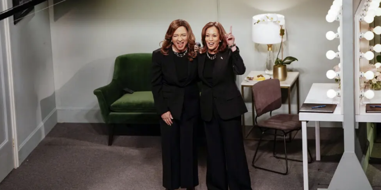 On Saturday evening, Vice President Kamala Harris unexpectedly headed to New York to appear alongside Maya Rudolph on “Saturday Night Live.” Credit. Haiyun Jiang